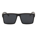 SHADOW - Large Polarized Square Fit Over Matte Black Sunglasses Dark Smoke Lens